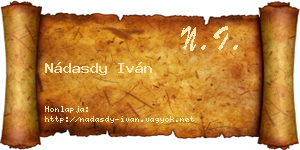 Nádasdy Iván névjegykártya